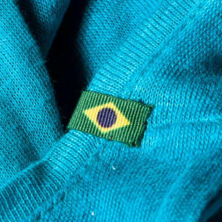 Etiqueta bandeira do brasil de roupa personalizada