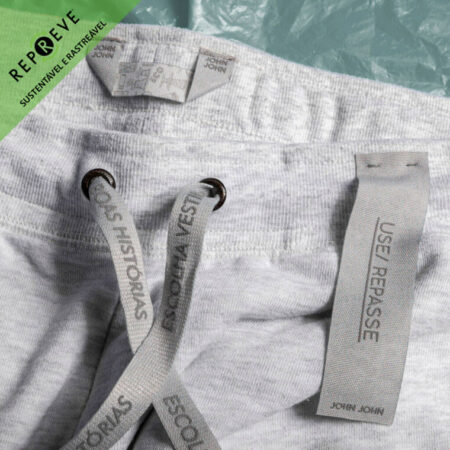 Etiqueta cadarço e tag sustentáveis para roupas john-john