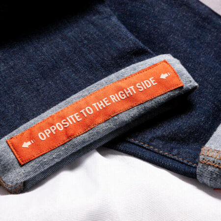 Etiqueta de roupa externa original e personalizada para calça jeans