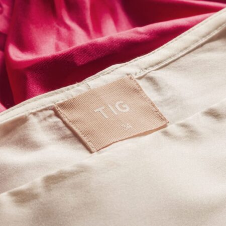 Etiqueta de algodão interna confortável e personalizada de roupas TIG