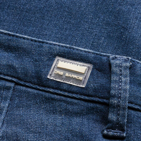 Etiqueta de borracha em estampa em alto-relevo para calça jeans CRIS BARROS