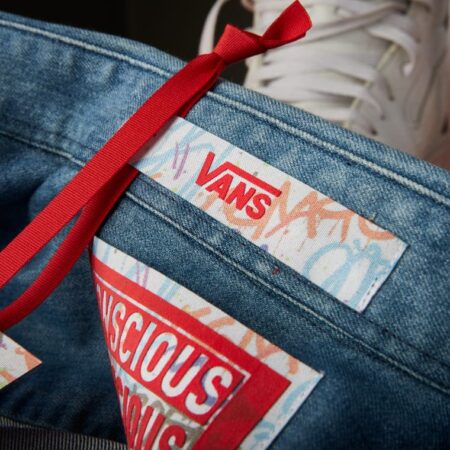 Etiqueta decorativa de roupas jeans vans