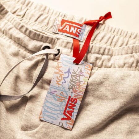Etiqueta e TAG de tecido sublimado estampa alto e baixo-relevo para roupas VANS