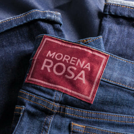 Etiqueta externa personalizada para calça jeans MORENA ROSA