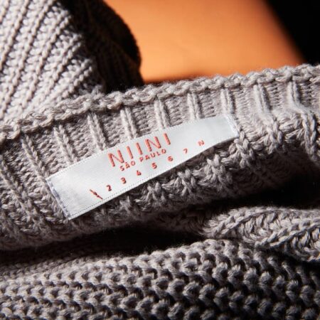 Etiqueta interna personalizada com alto-relevo 3d para roupas de tricot niini