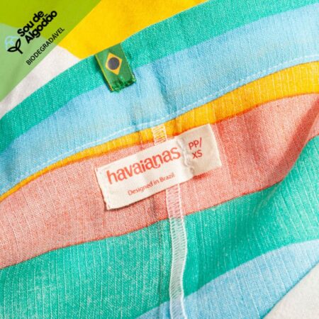 Etiqueta aviamento de algodão biodegradável para roupas havaiana