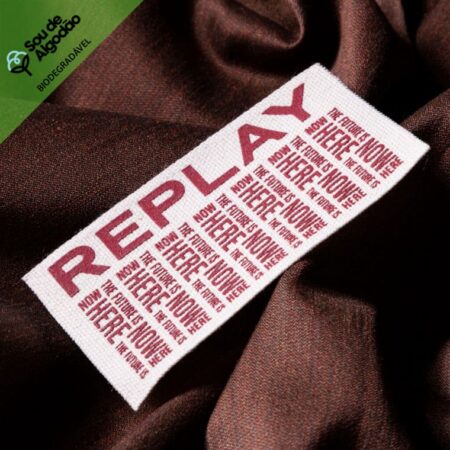 Etiqueta diferenciada de algodão personalizada replay