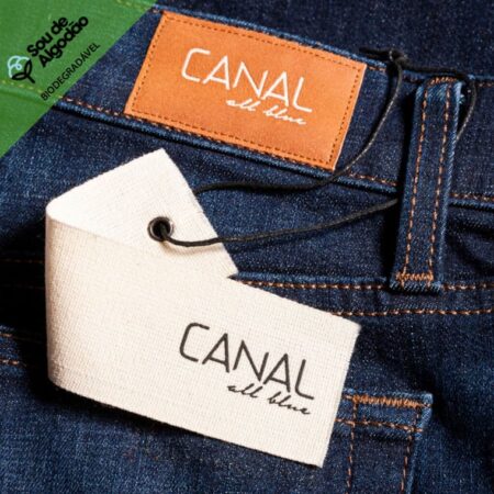 Etiqueta diferente e tag de algodão para jeans canal