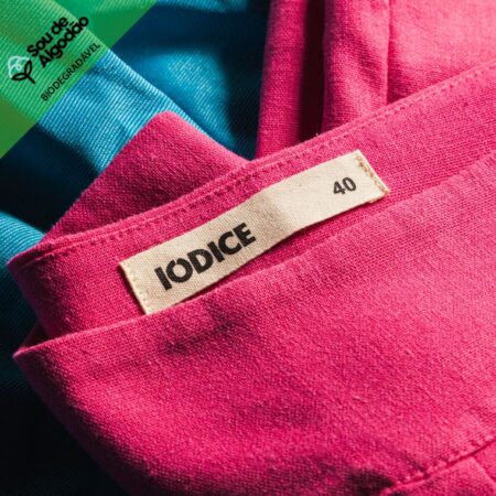 Etiqueta para roupas estampada de algodão sustentável IODICE