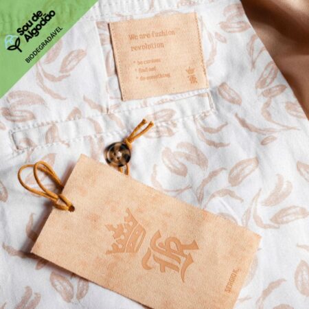 Tag e etiqueta de algodão bci biodegrádavel para roupas sergio k